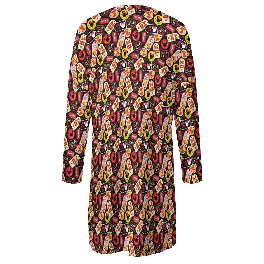 Minnie Tags Women's Long Fit Sweatshirt With Pockets