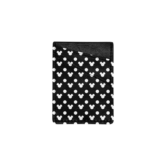 Black With White Mickey Polka Dots Cell Phone Card Holder
