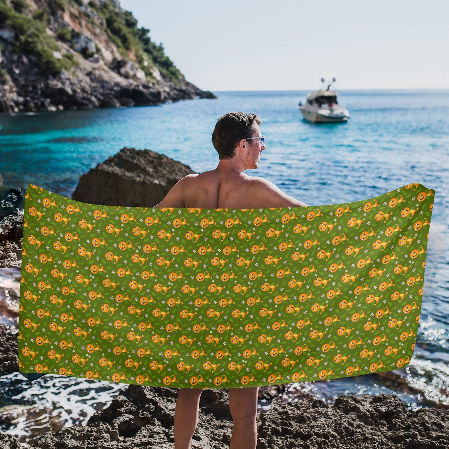 Orange Bird Beach Towel