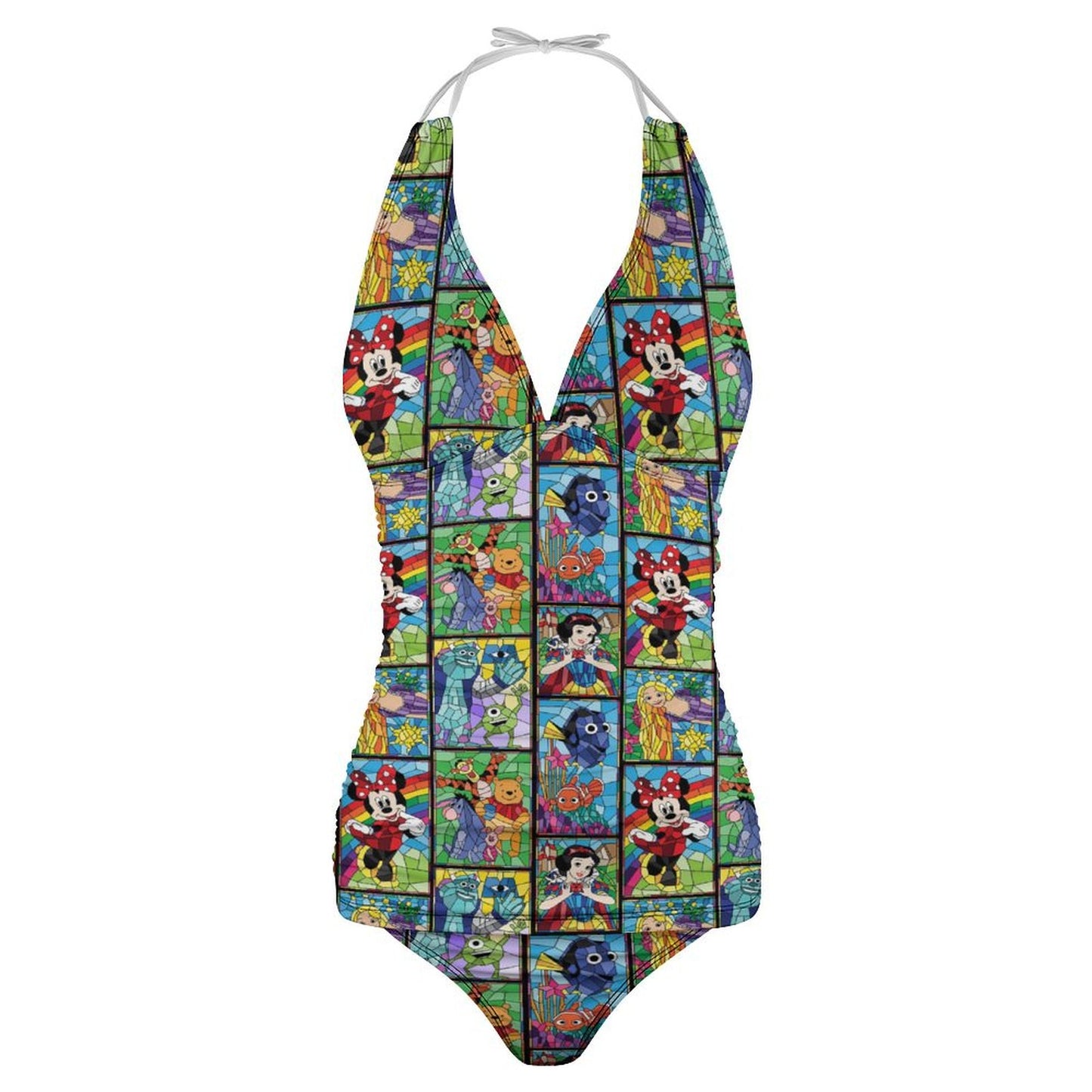 Stained Glass Characters Women's Split Swimsuit