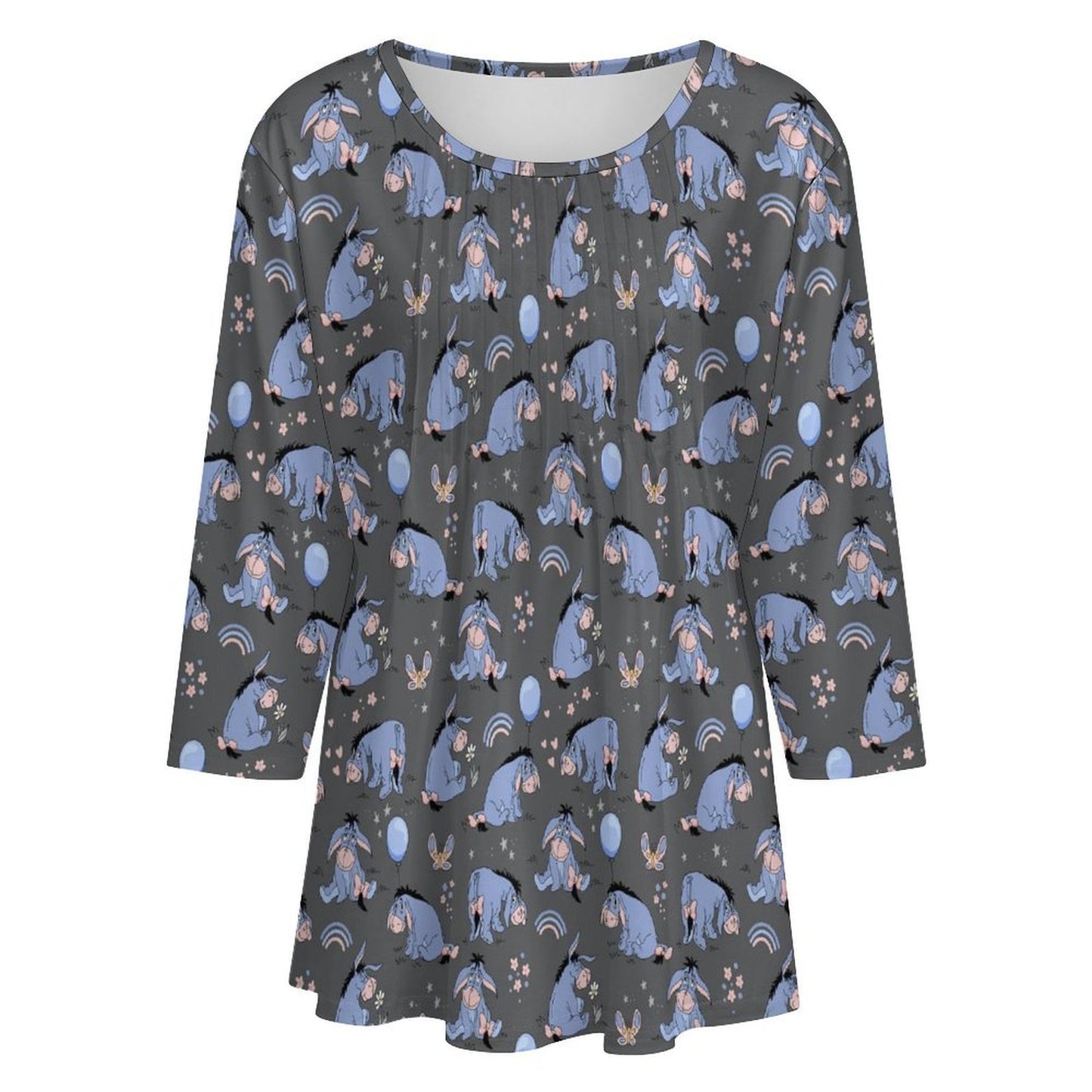 Thanks For Noticing Me Women's 3/4 Sleeve Pleated Tunic Top - Ambrie