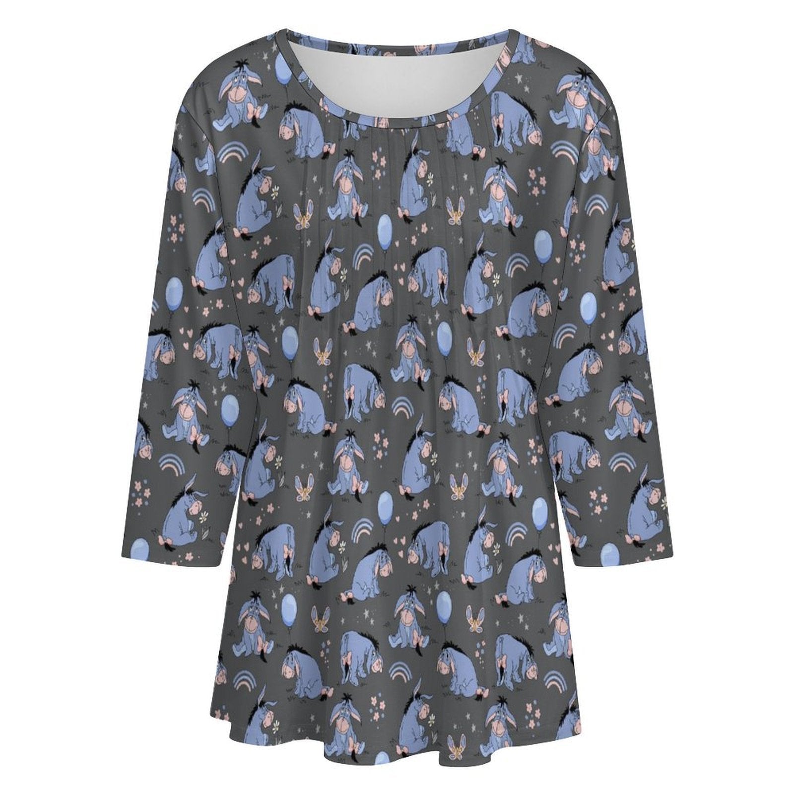 Thanks For Noticing Me Women's 3/4 Sleeve Pleated Tunic Top - Ambrie