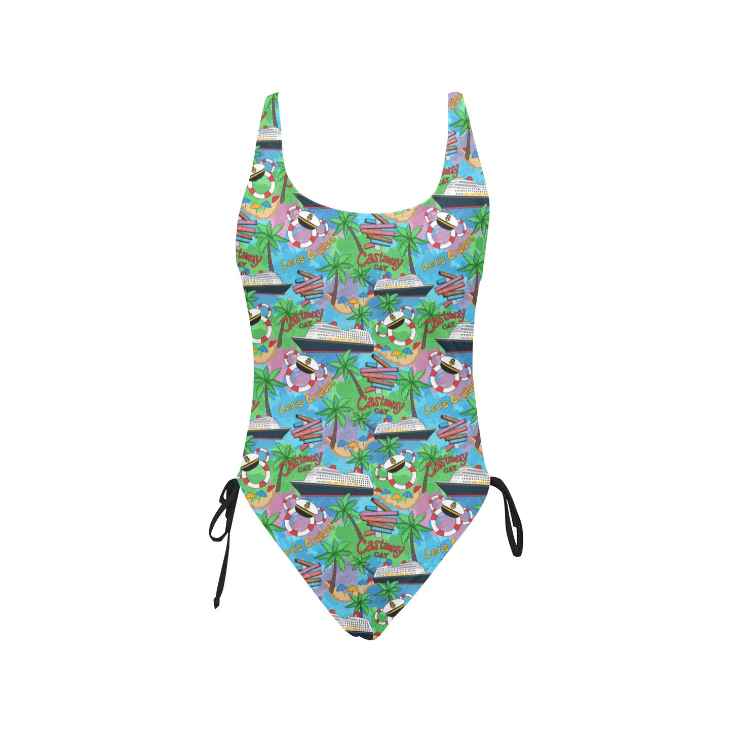 Let's Cruise Drawstring Side Women's One-Piece Swimsuit