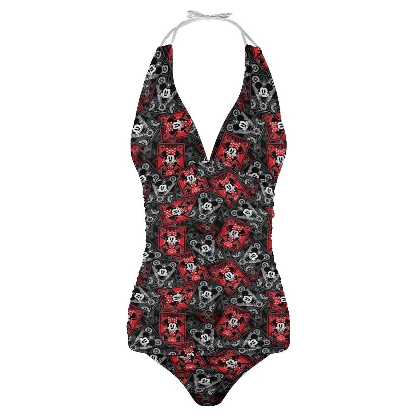 Steamboat Mickey And Minnie Cards Women's Split Swimsuit