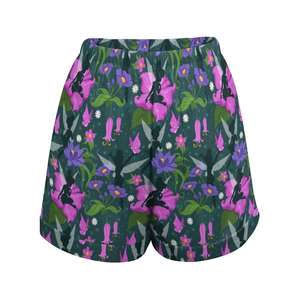 Tinker Bell Women's High-Waisted Loose Shorts With Pockets