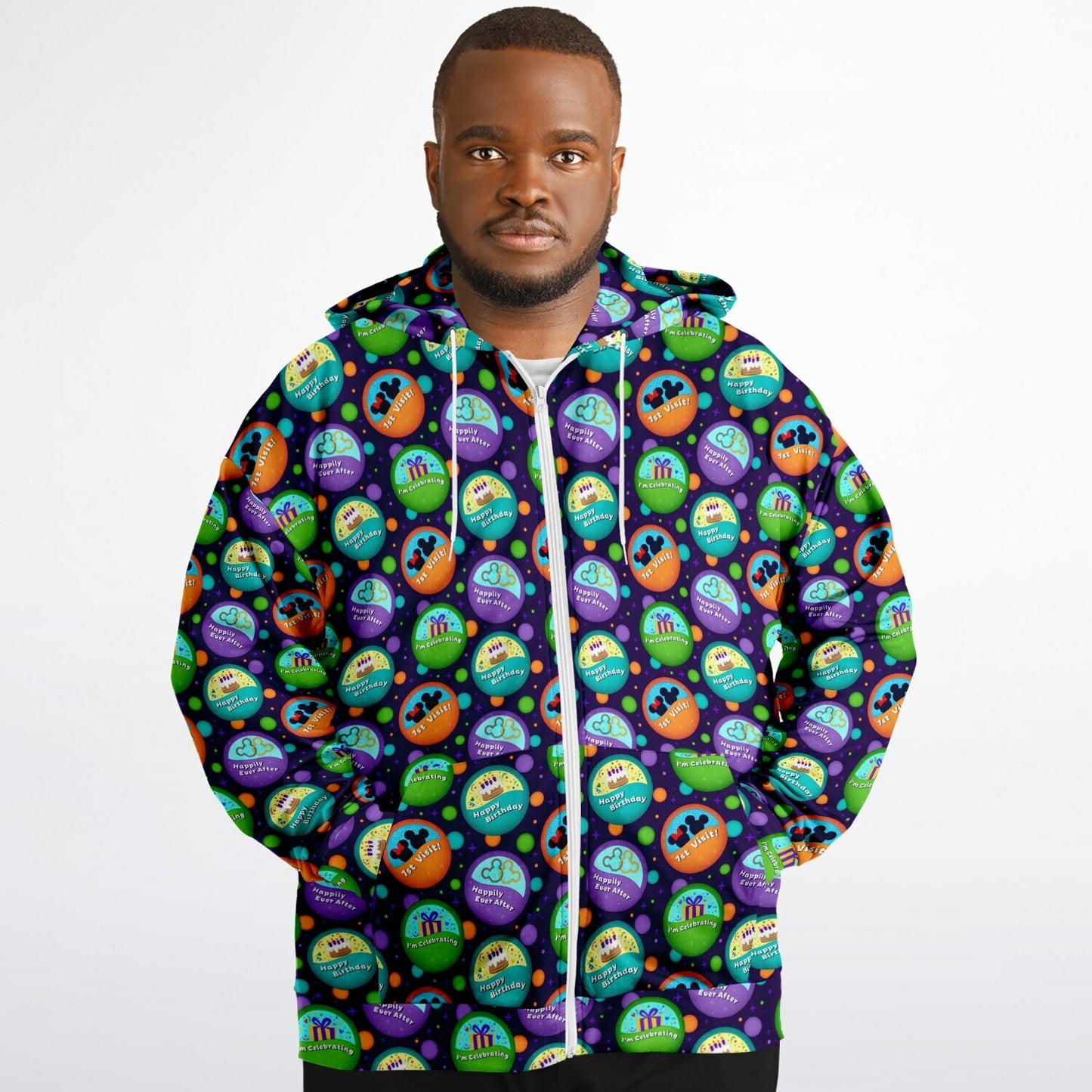 Button Collector Plus-size Unisex Zip Hoodie