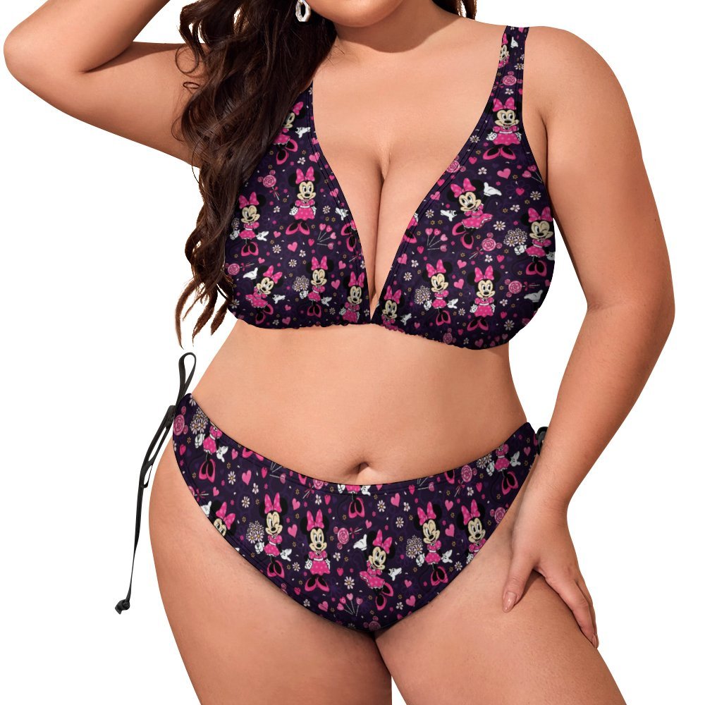 Pink Minnie Plus Size Women's Two Piece Bikini