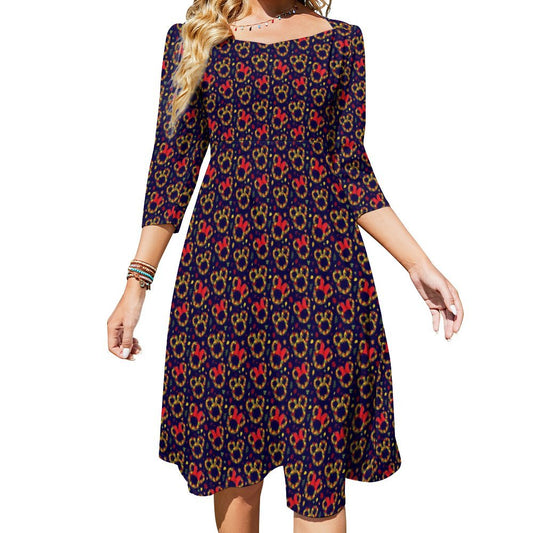 Fall Leaves Women's Sweetheart Dress Flare Dress