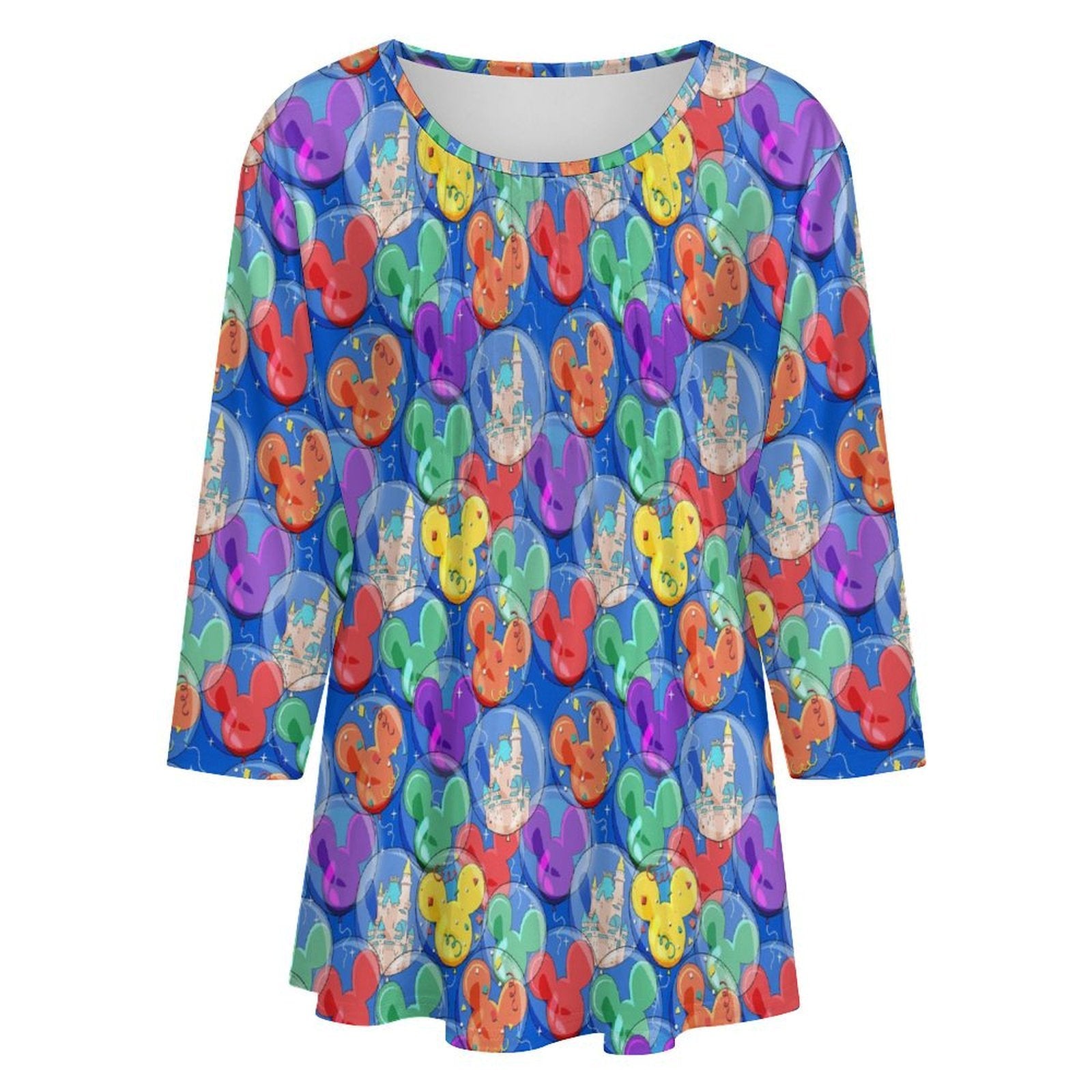 Balloon Collector Women's 3/4 Sleeve Pleated Tunic Top - Ambrie