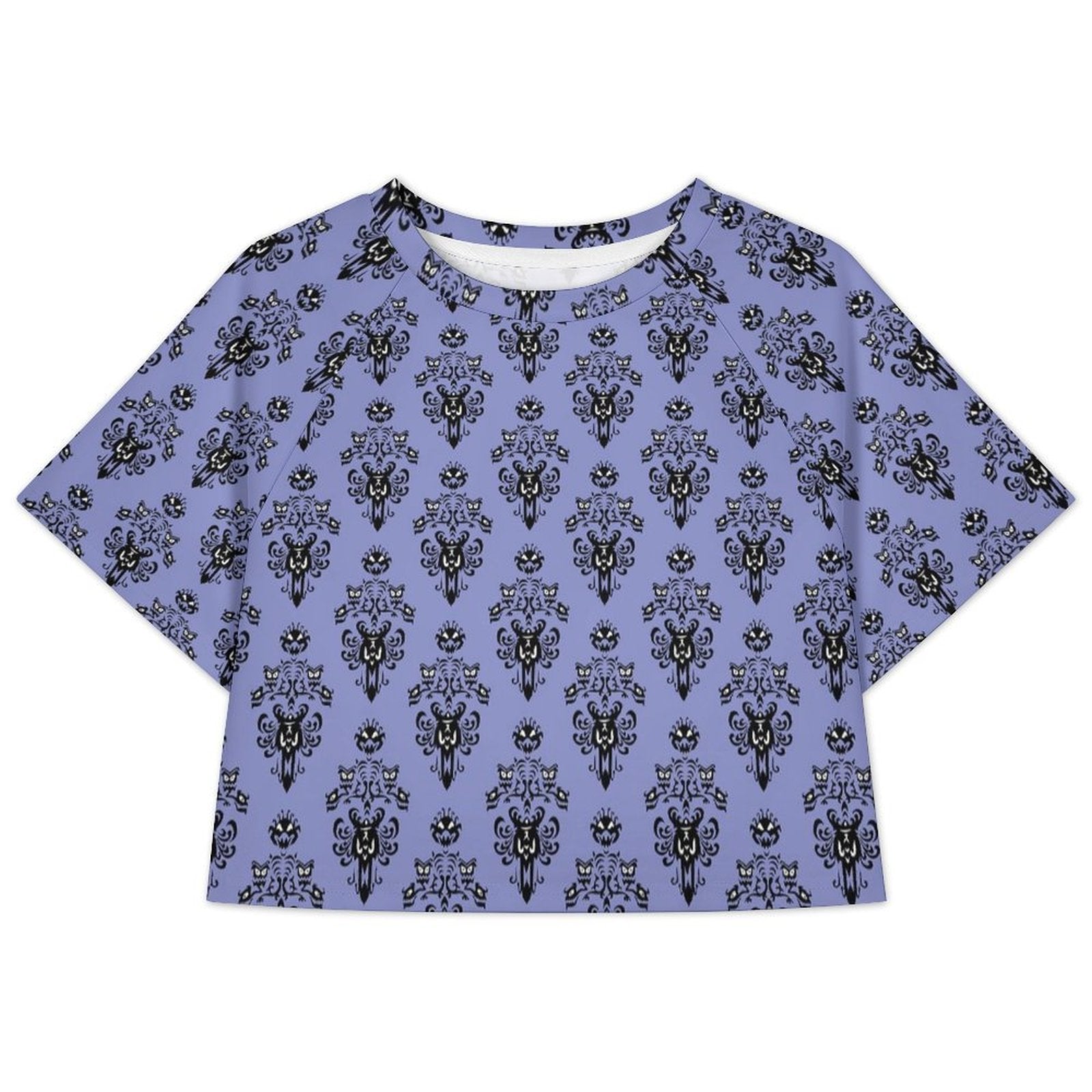 All Over Print Cropped Ralgan T-Shirt - Ambrie