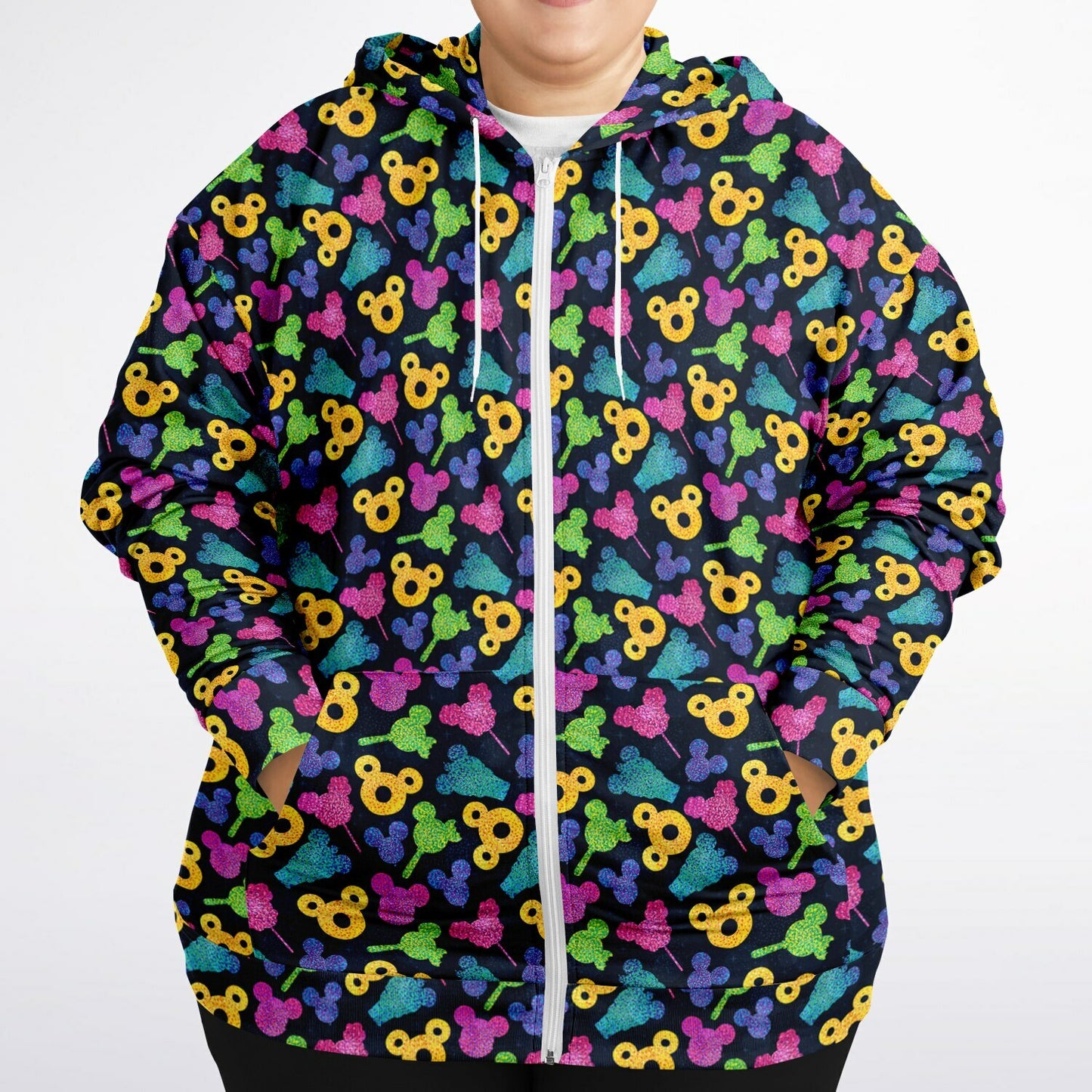 Glitter Park Snacks Plus-size Unisex Zip Hoodie