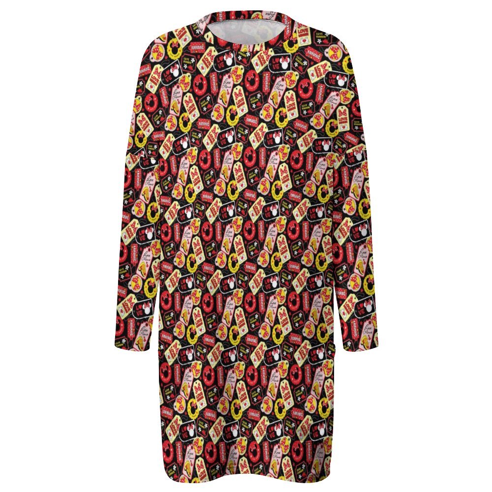 Minnie Tags Women's Long Fit Sweatshirt With Pockets