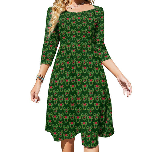 Christmas Wreaths Women's Sweetheart Dress Flare Dress