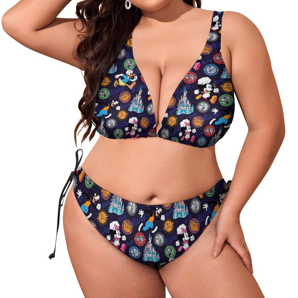 Mickey Wine And Dine Race Plus Size Women's Two Piece Bikini