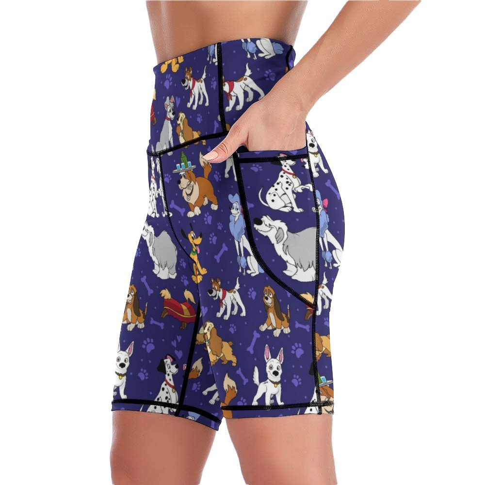 Dog Favorites Women's Knee Length Athletic Yoga Shorts With Pockets