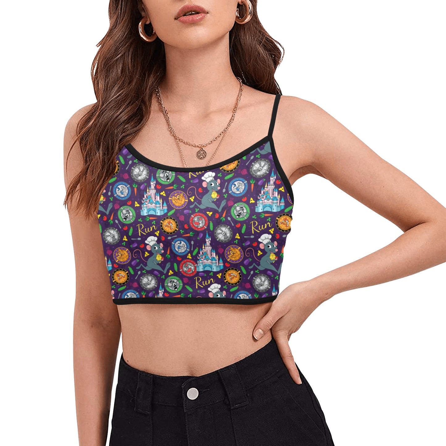 Ratatouille Wine And Dine Race Women's Spaghetti Strap Crop Top