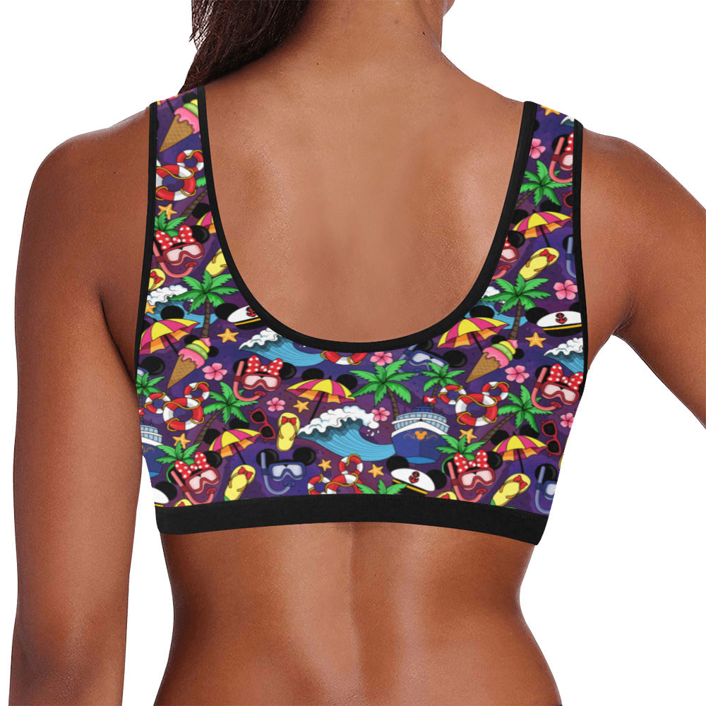 Mickey And Minnie Cruise Women's Sports Bra