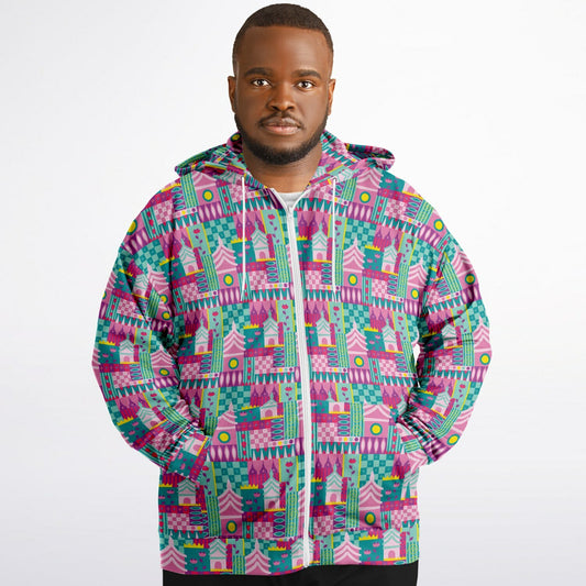 Small World Plus-size Unisex Zip Hoodie