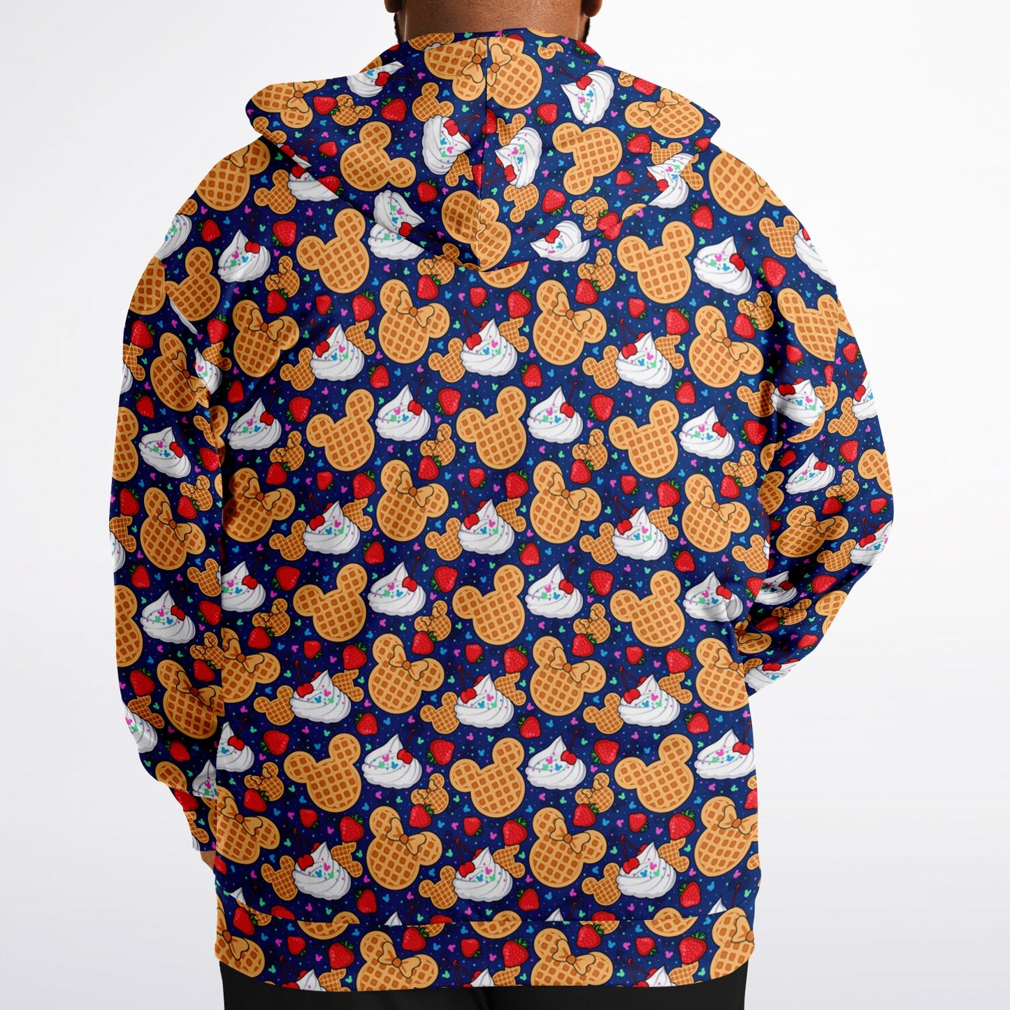 Waffles Plus-size Unisex Zip Hoodie