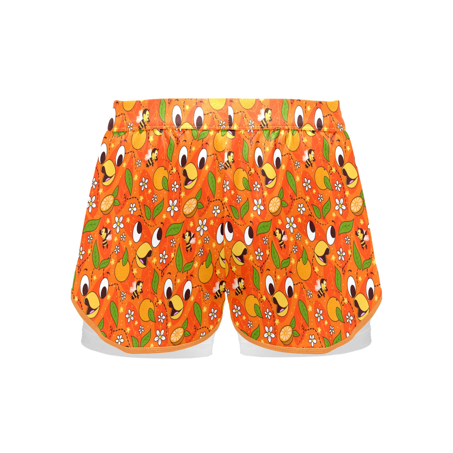 Orange Bird Women's Sports Shorts With Compression Liner