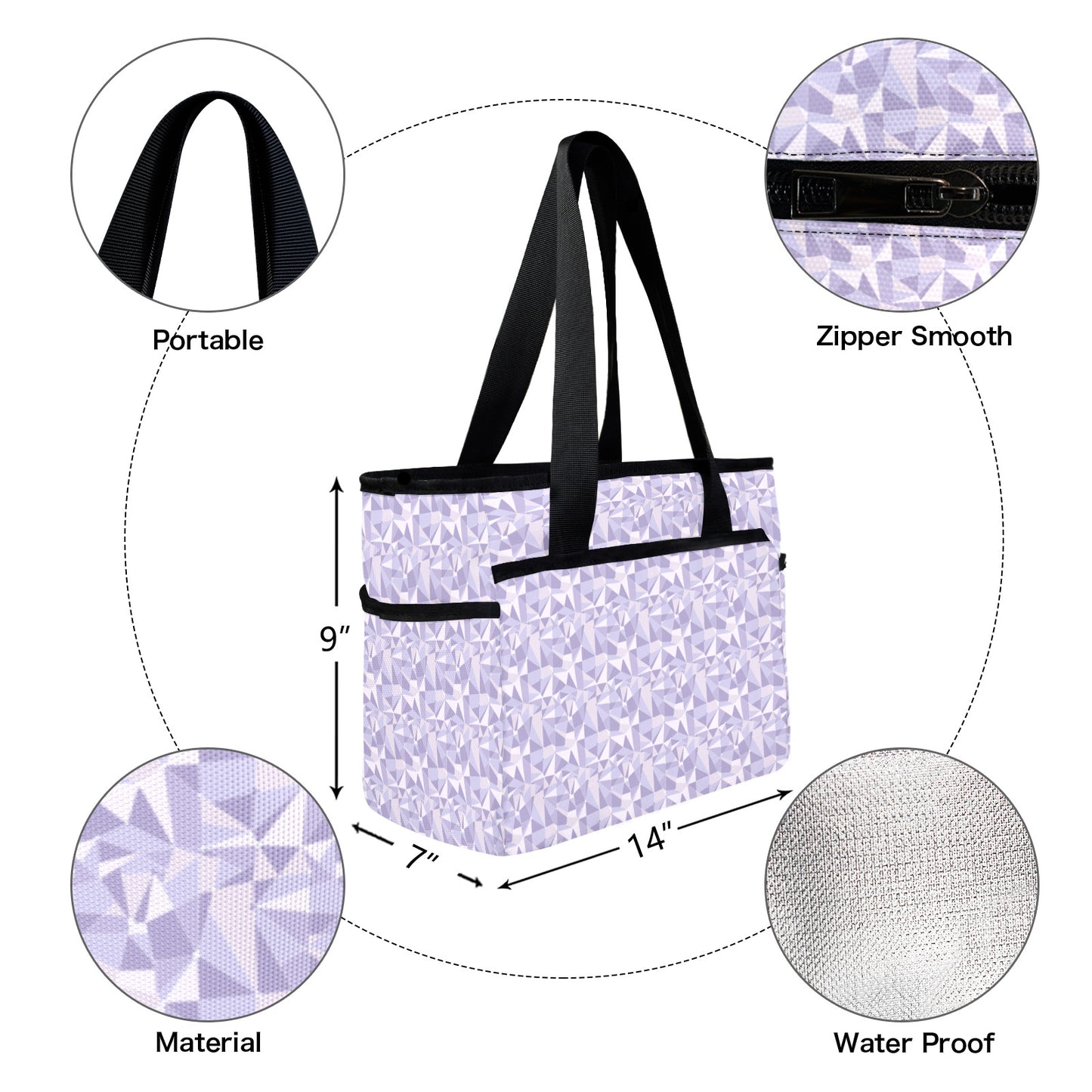 Purple Wall Large Capacity Insulated Tote Bag