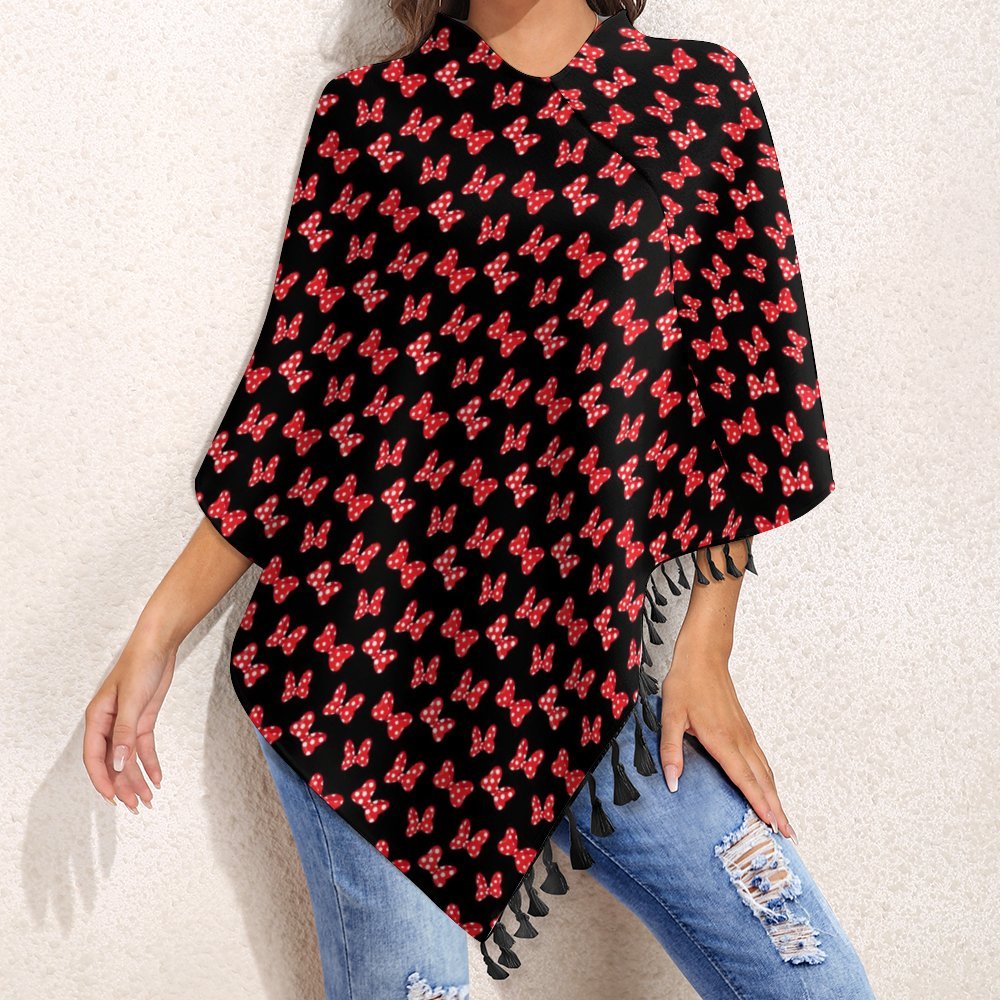 Polka Dot And Bows Tassel Cape