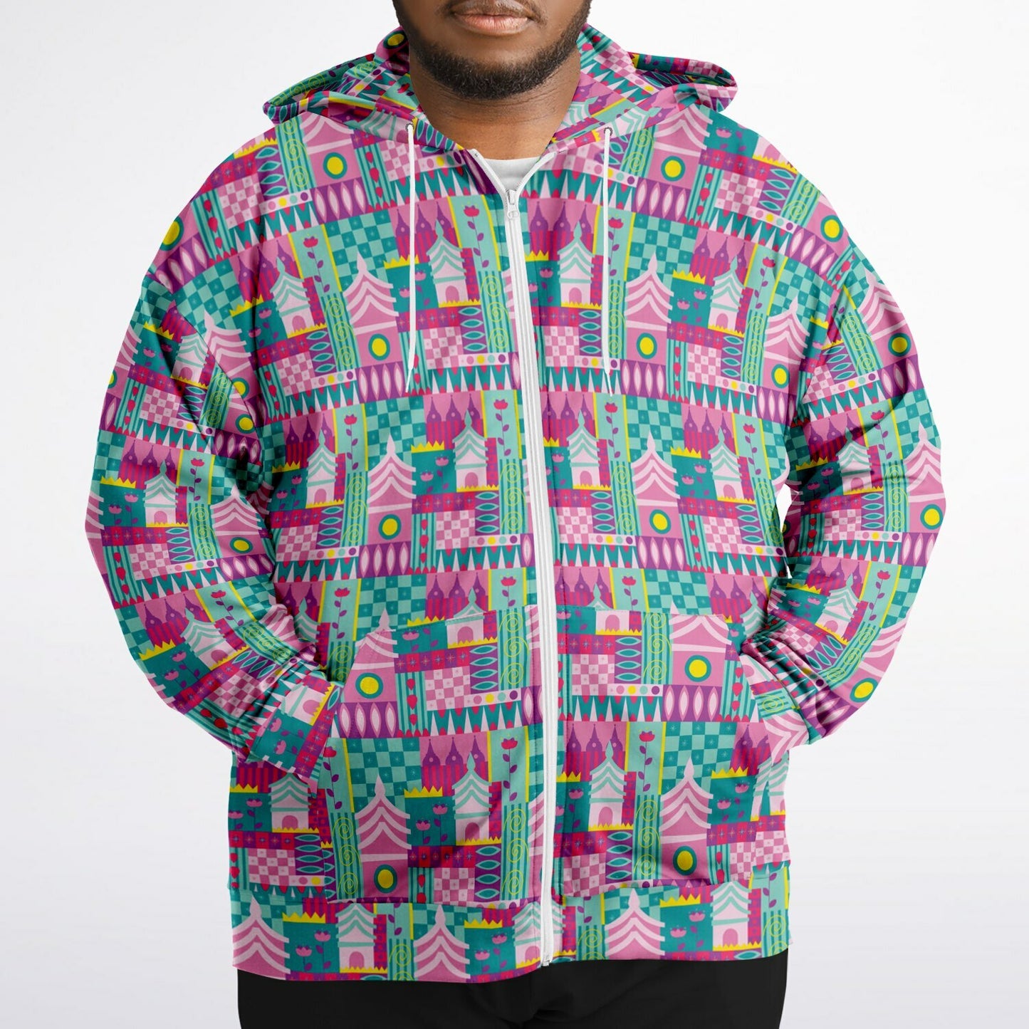 Small World Plus-size Unisex Zip Hoodie