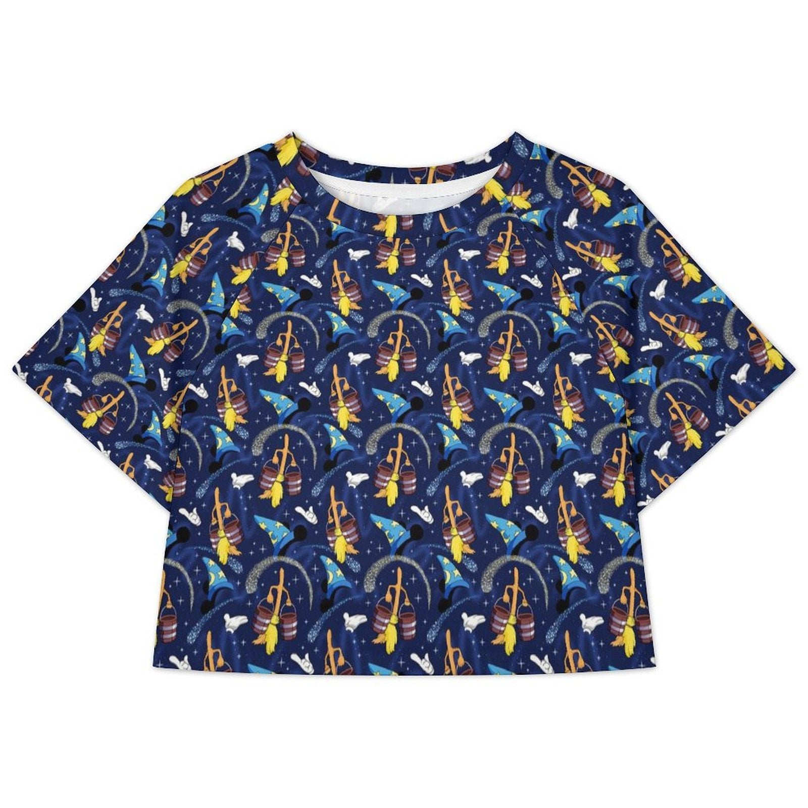 All Over Print Cropped Ralgan T-Shirt - Ambrie