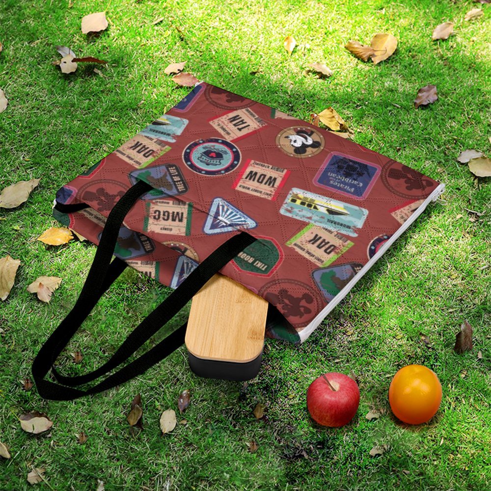 Vintage Travel Zipper Picnic Mat