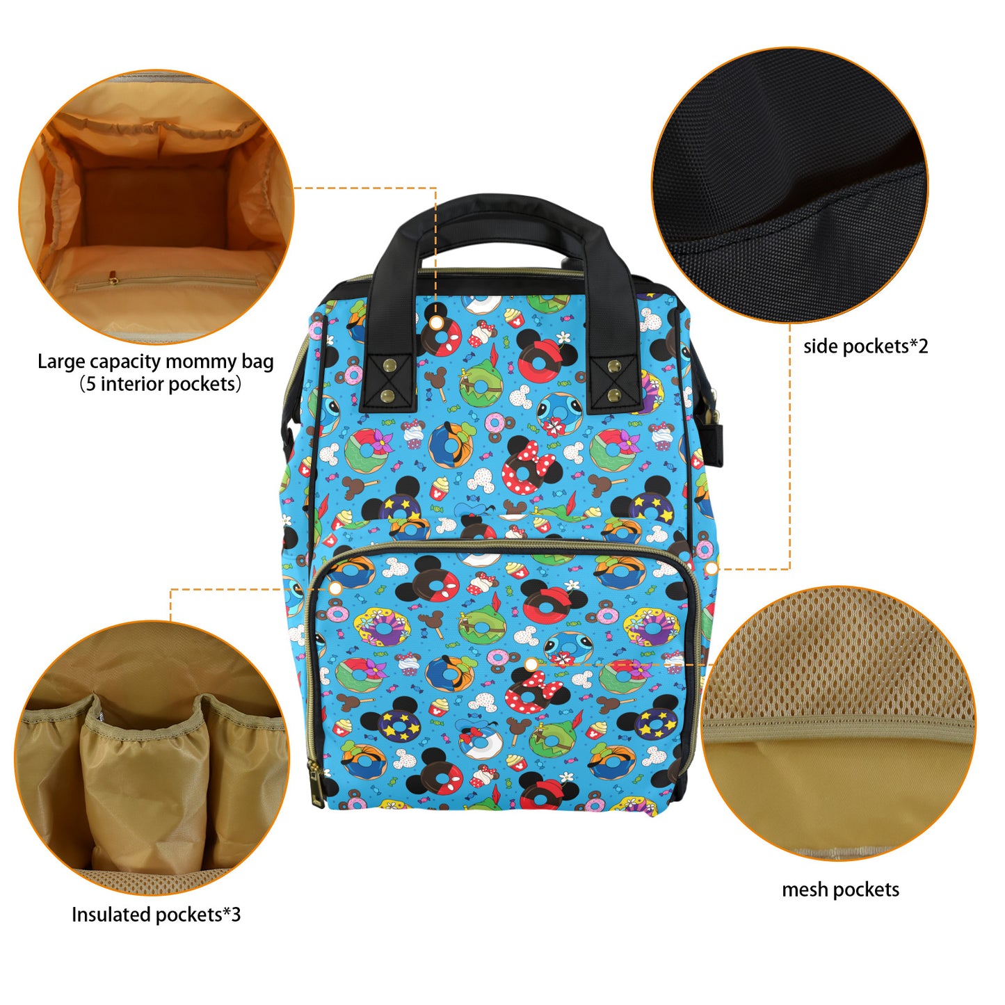 Character Donuts Multi-Function Diaper Bag