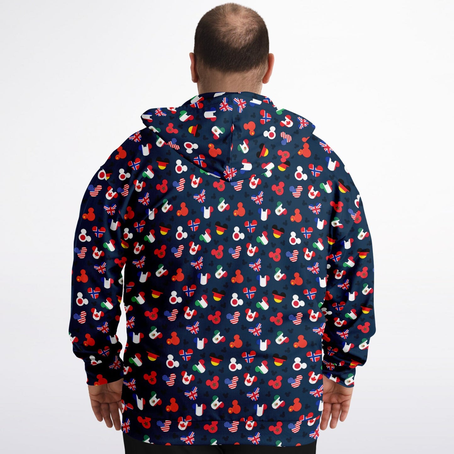 Mickey Flags Plus-size Unisex Zip Hoodie