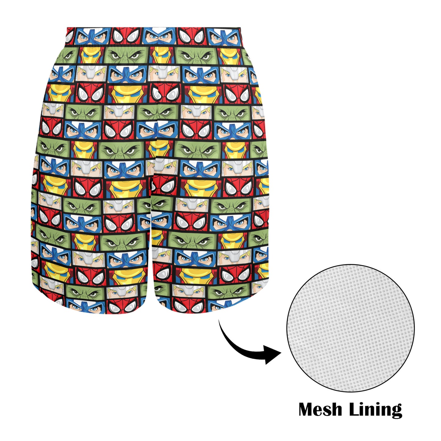 Super Heroes Eyes Men's Swim Trunks Swimsuit