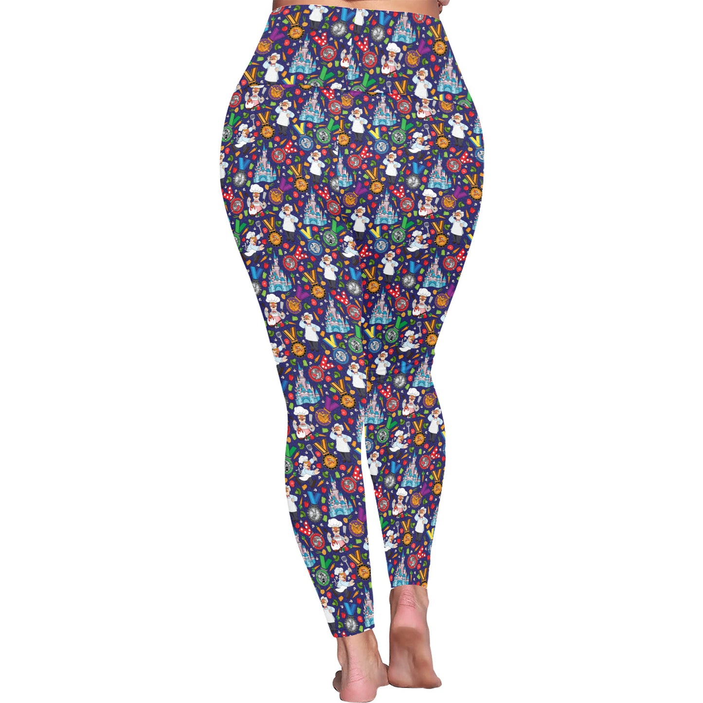 Muppets Chef Wine And Dine Race Women's Plus Size Athletic Leggings