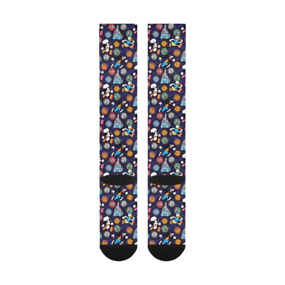 Mickey Wine And Dine Race Over-The-Calf Socks