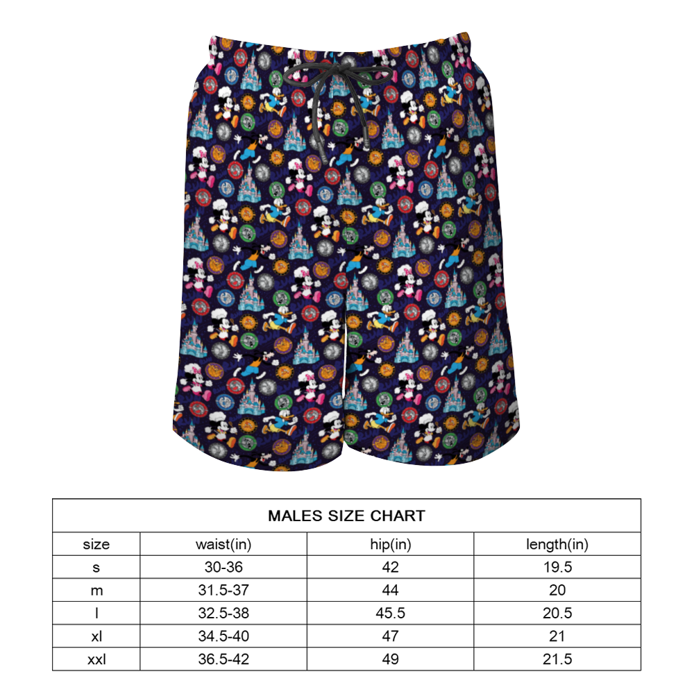 Mickey Wine And Dine Race Men's Swim Trunks Swimsuit