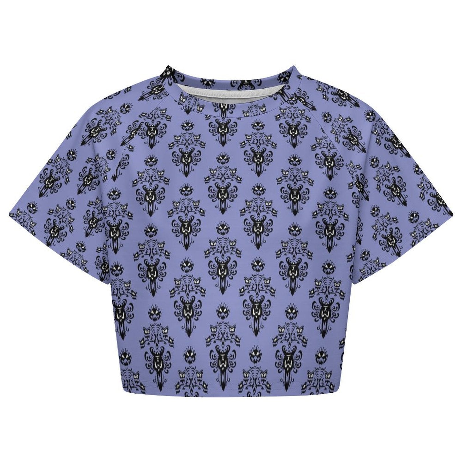 All Over Print Cropped Ralgan T-Shirt - Ambrie