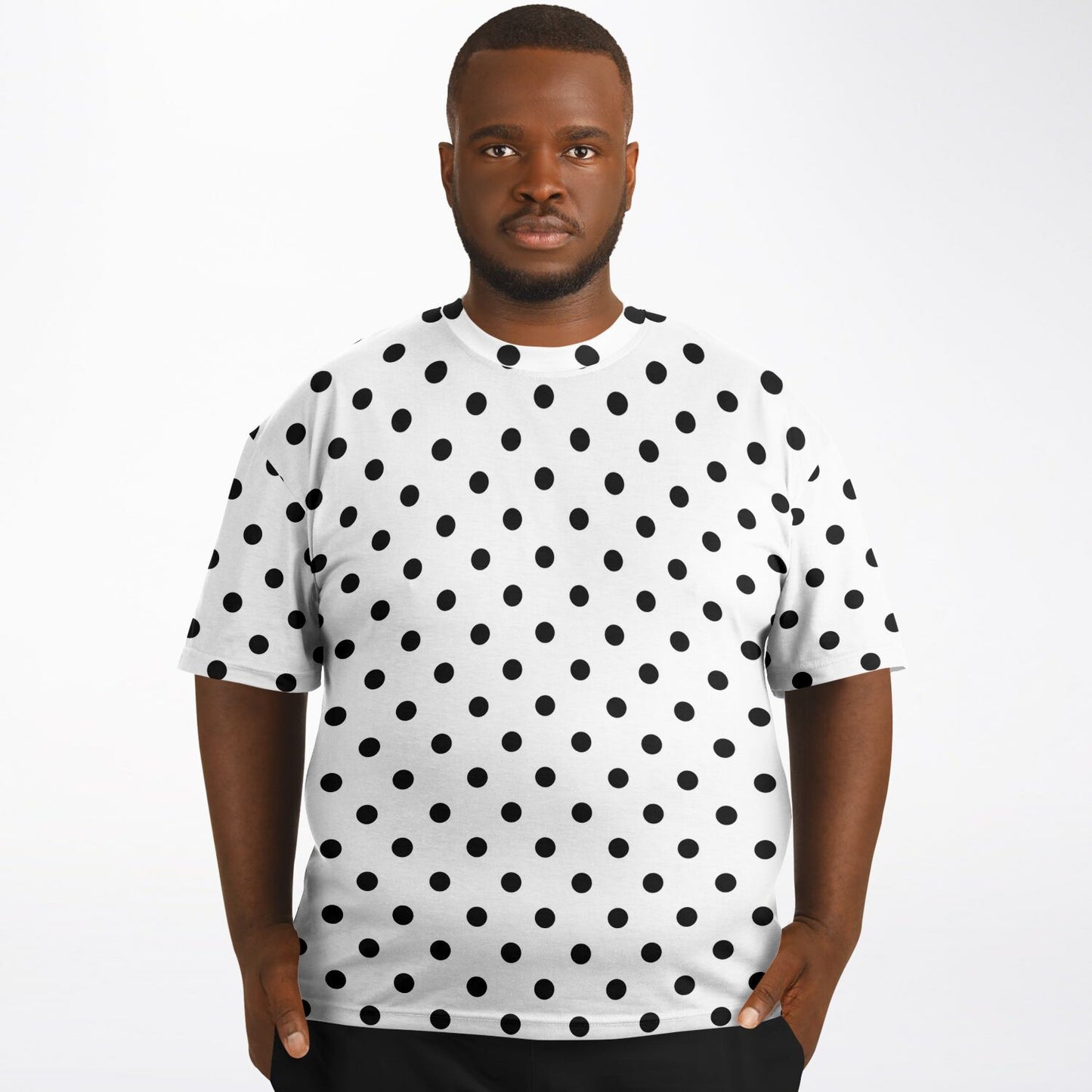 White With Black Polka Dots Unisex Plus-size T-Shirt