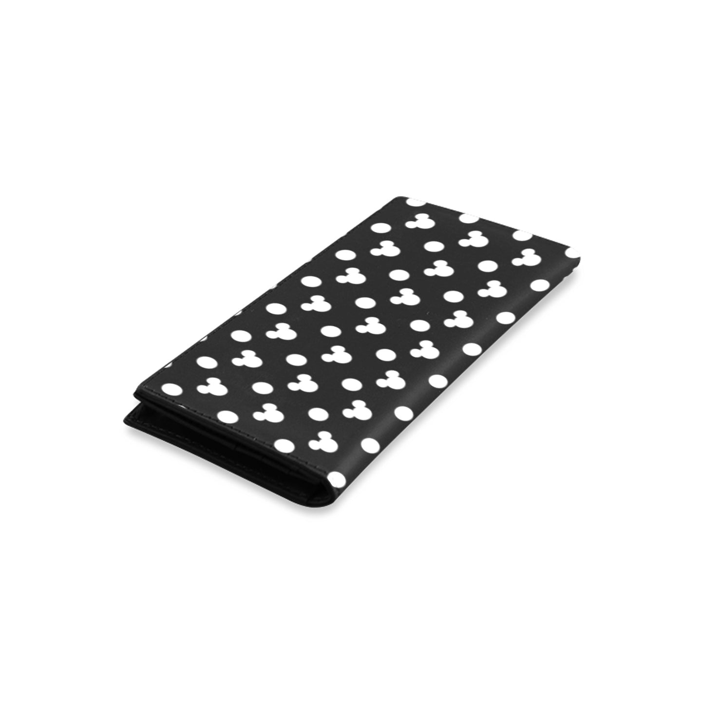 Black With White Mickey Polka Dots Women's Leather Wallet