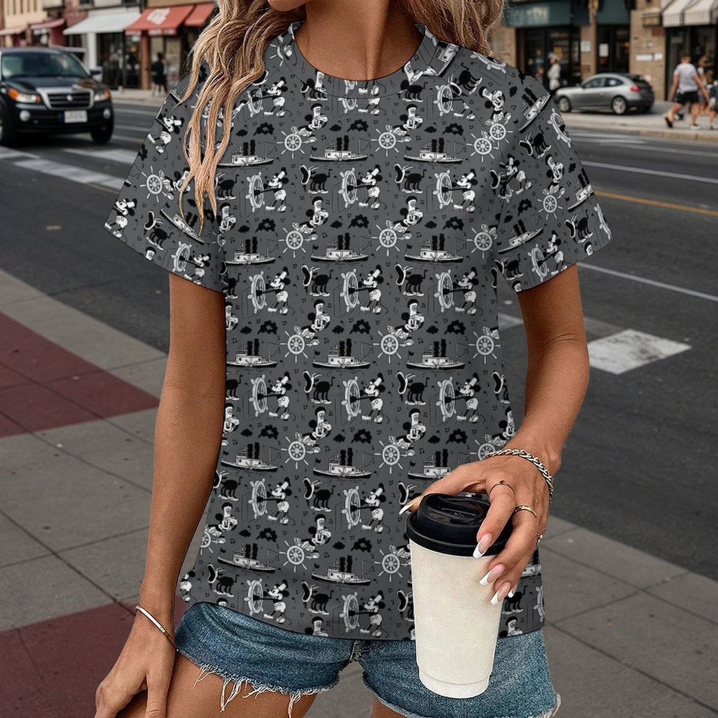 Women's All Over Print Raglan T-Shirt - Ambrie