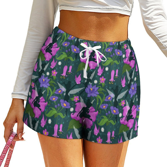 Tinker Bell Women's High-Waisted Loose Shorts With Pockets