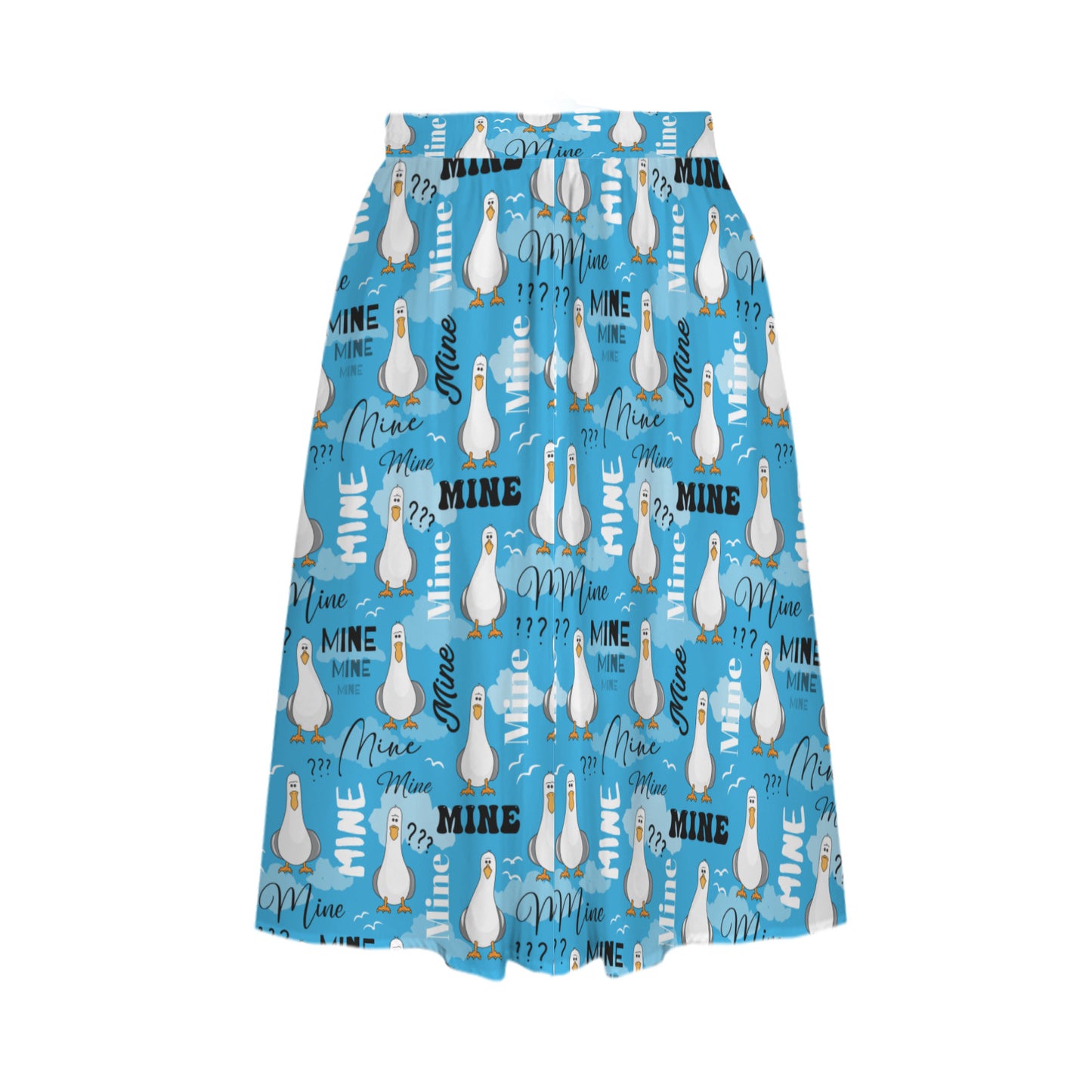 Mine Mine Mine Elastic Waist Midi Skirt With Pockets