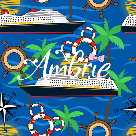 Disney Cruise Seamless Pattern, Magical Cartoon Seamless pattern, Fabric Sublimation