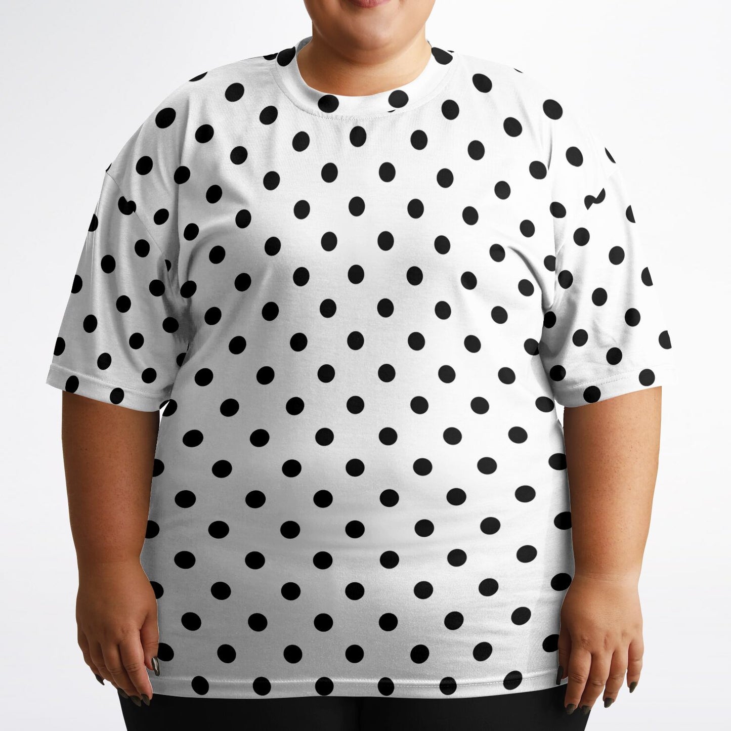 White With Black Polka Dots Unisex Plus-size T-Shirt