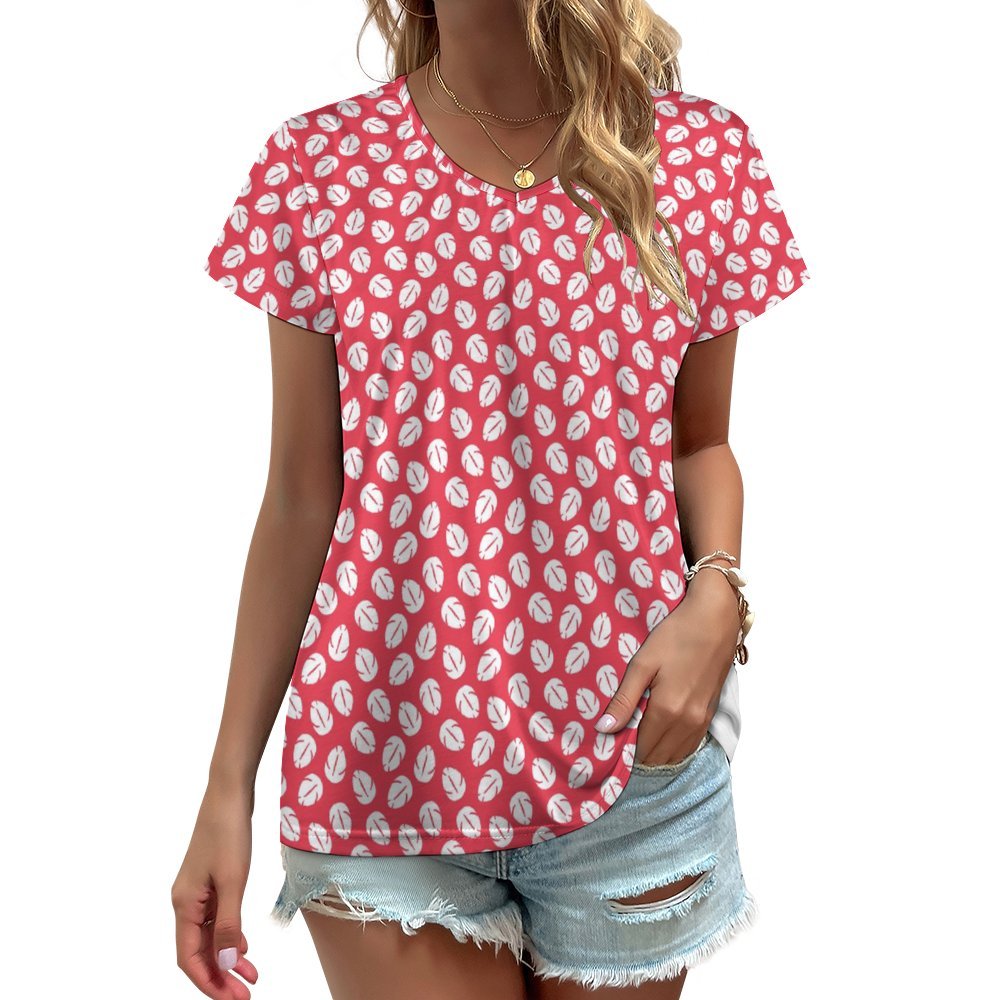 Lilo's Dress Women's V-Neck Short Sleeve T-Shirt