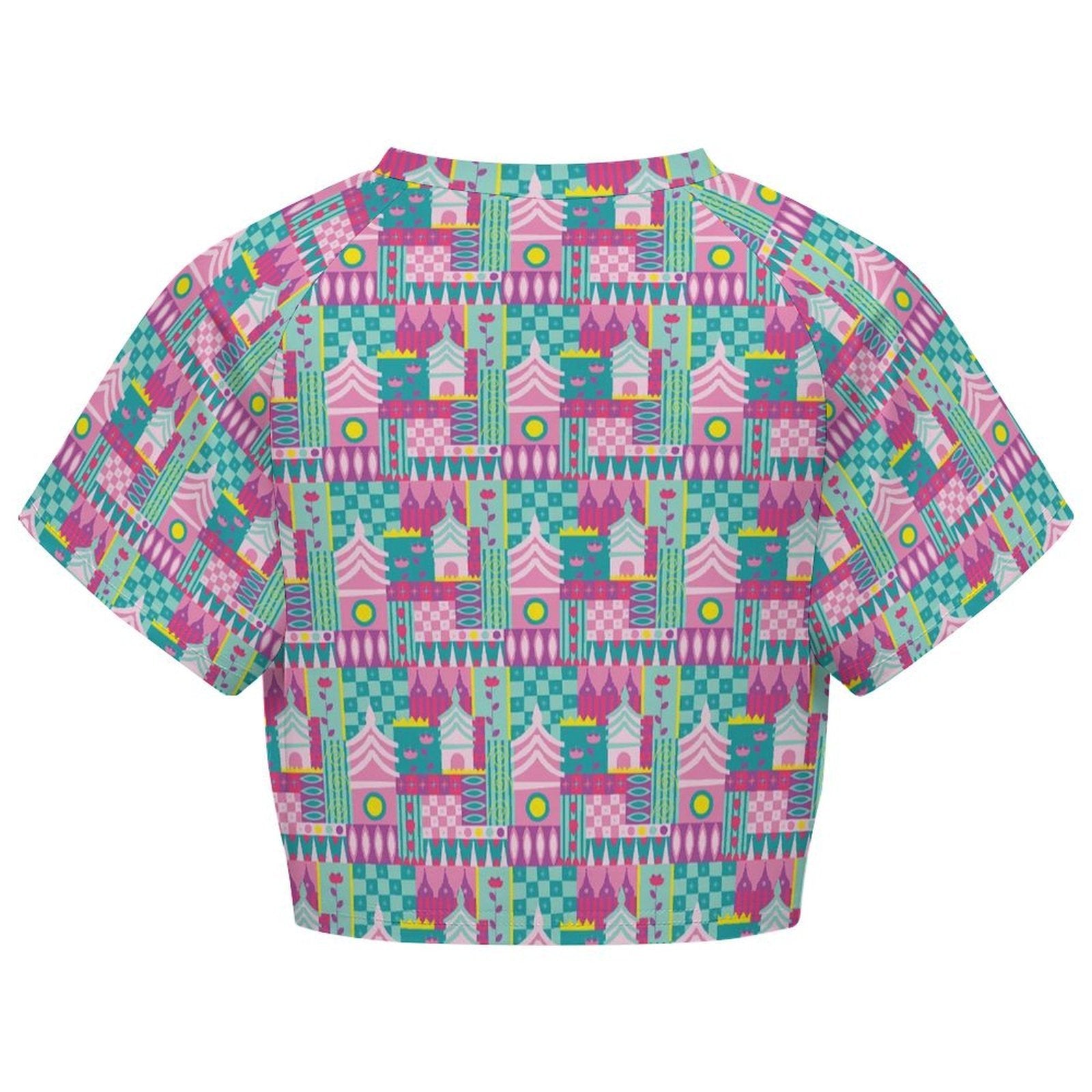 All Over Print Cropped Ralgan T-Shirt - Ambrie
