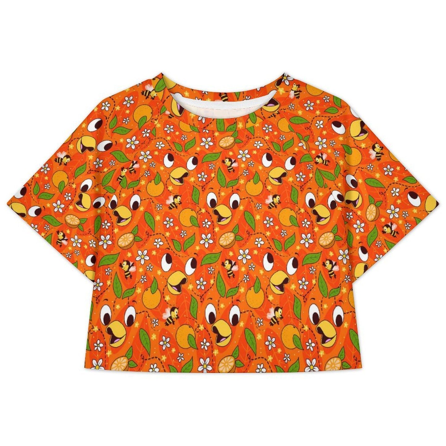 All Over Print Cropped Ralgan T-Shirt - Ambrie