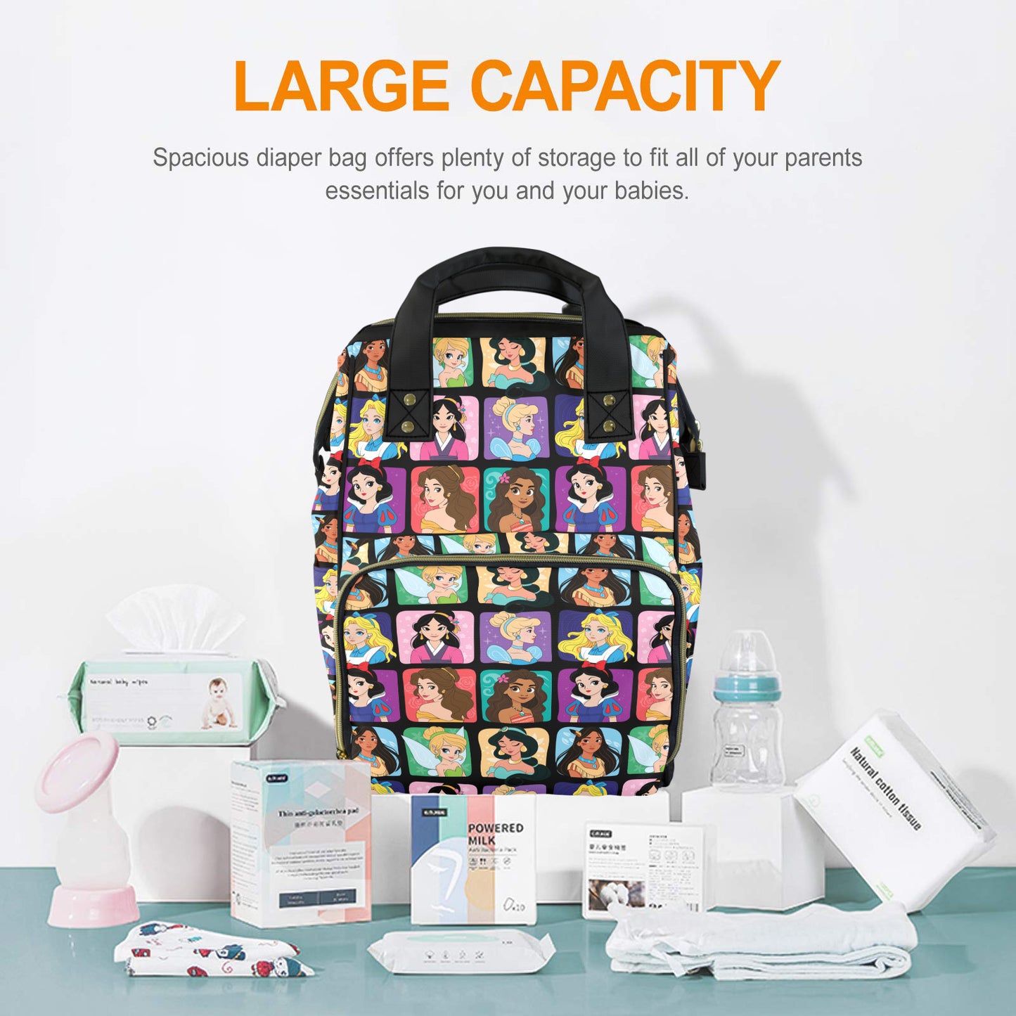 Princess Portraits Multi-Function Diaper Bag