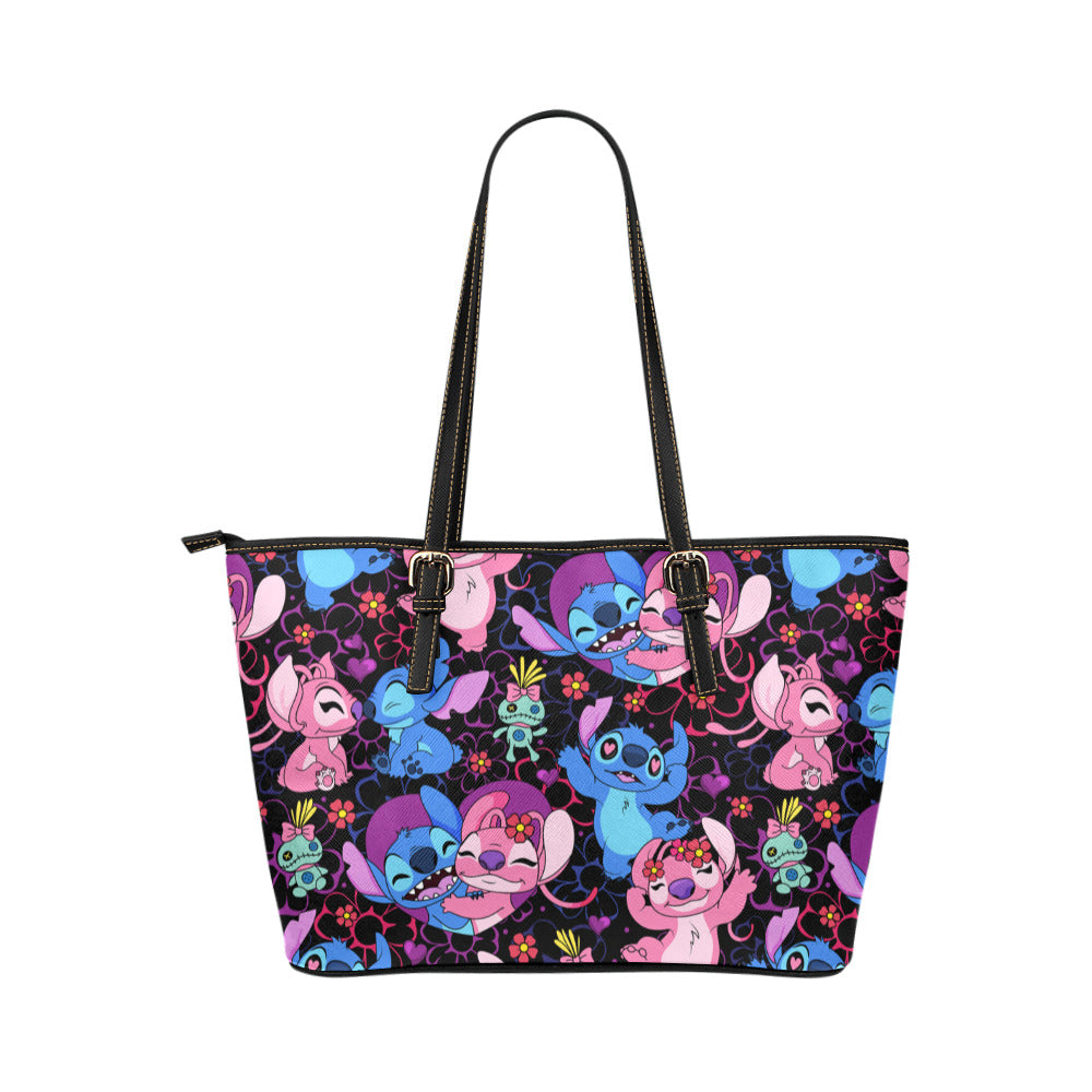 Disney Lilo And Stitch Angel Besties Leather Tote Bag