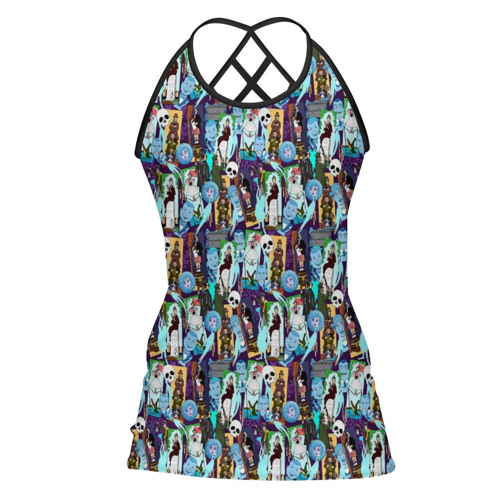 Haunted Mansion Favorites Women's Criss-Cross Open Back Tank Top