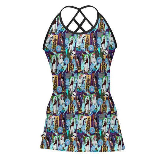 Haunted Mansion Favorites Women's Criss-Cross Open Back Tank Top